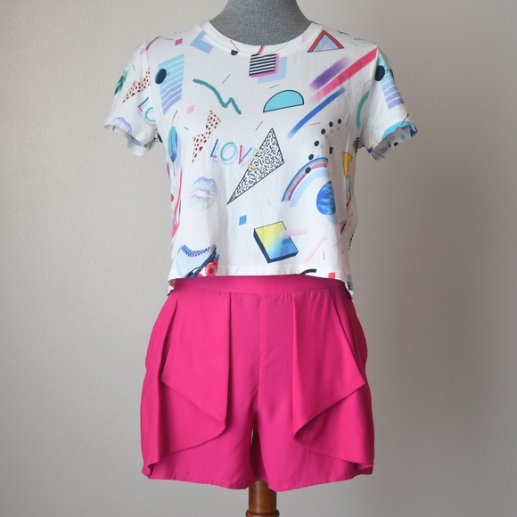 Parker Origami Ruffle Front Silk Shorts Size XS - Picture 4 of 8